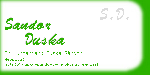sandor duska business card